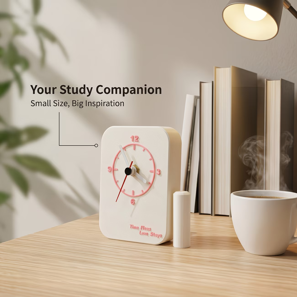 Cute, simple, and detachable vertical clock, compact and quiet wall clock, portable and space saving desktop clock