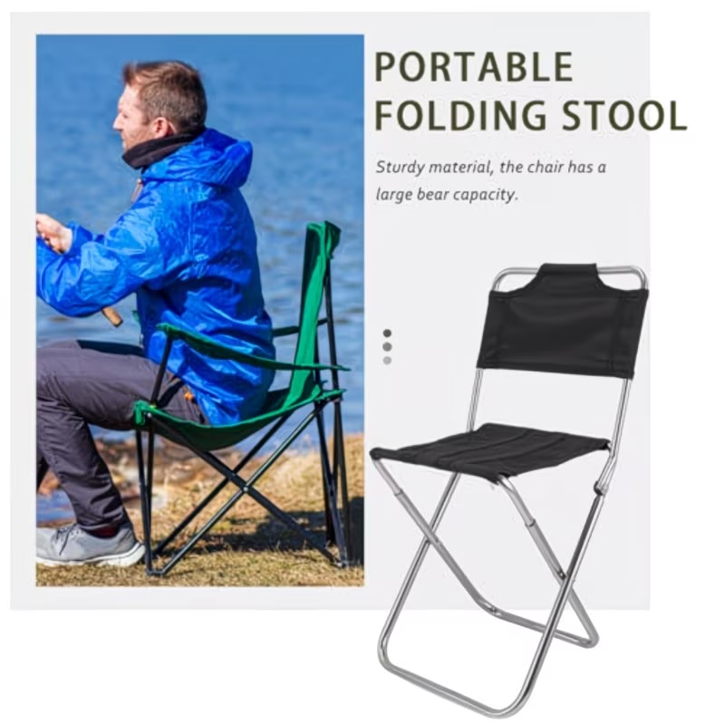 Portable folding chair, suitable for camping, beach and fishing.