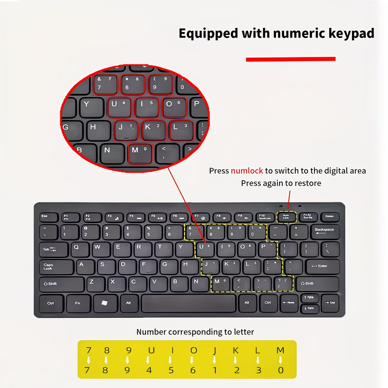 Ultra thin USB ergonomic keyboard, suitable for 12 inch laptops and desktops