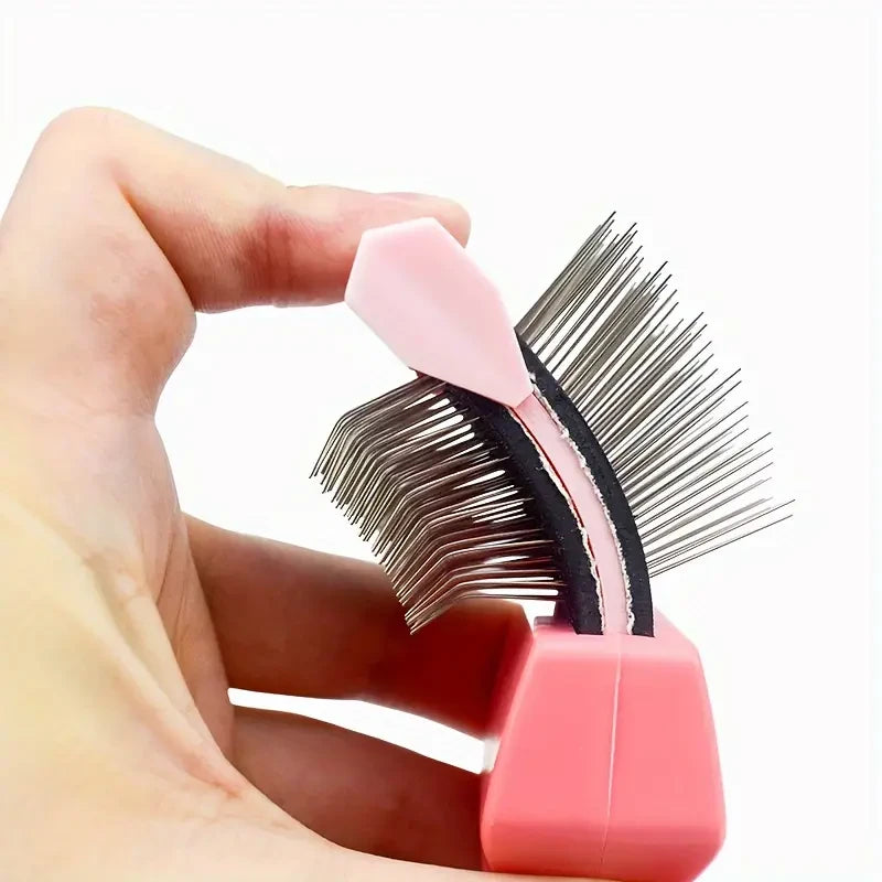Double-Sided Stainless Steel Dog Brush For Grooming And Detangling, Pet Comb For Dogs