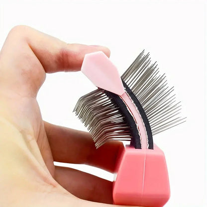 Double-Sided Stainless Steel Dog Brush For Grooming And Detangling, Pet Comb For Dogs