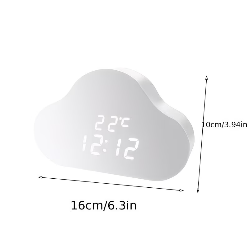 Alarm clock cloud clock bedside nap small alarm clock student calendar illuminated LED voice digital USB home clock