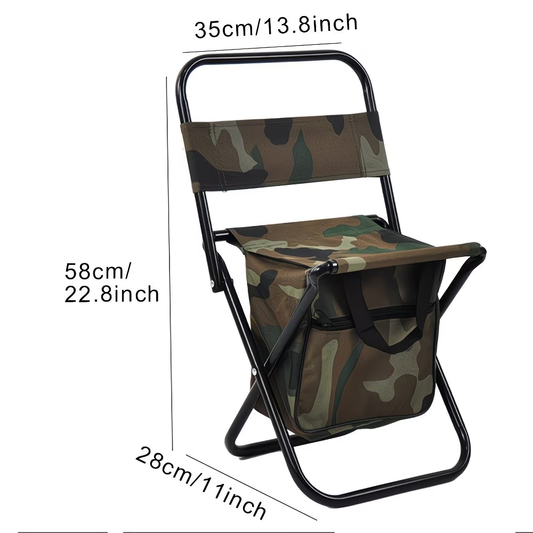 1-Piece Portable Folding Fishing Chair with Insulated Bag - Lightweight Outdoor Stool