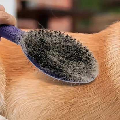 Double-sided pet grooming comb, suitable for grooming cat and dog fur.