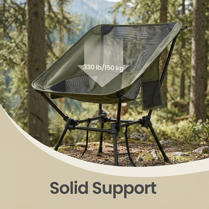 Adjustable beach chair with a steel frame (maximum load capacity 330 lbs).