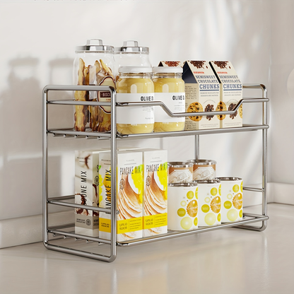 Double-layer stainless steel countertop storage rack/standing spice rack