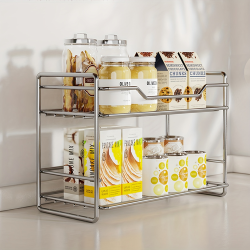 Double-layer stainless steel countertop storage rack/standing spice rack
