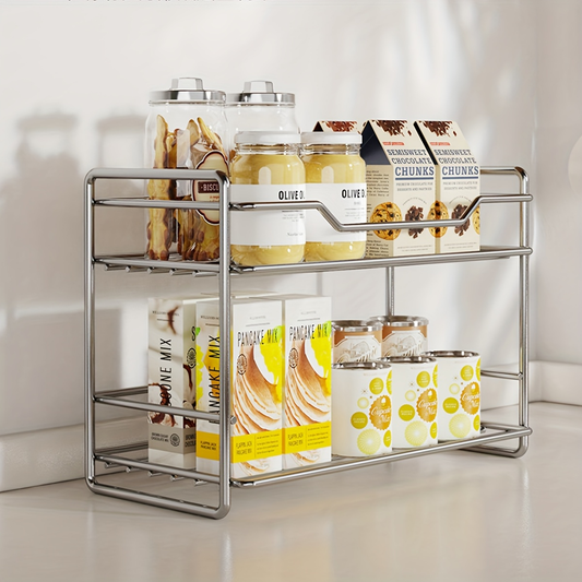 Double-layer stainless steel countertop storage rack/standing spice rack
