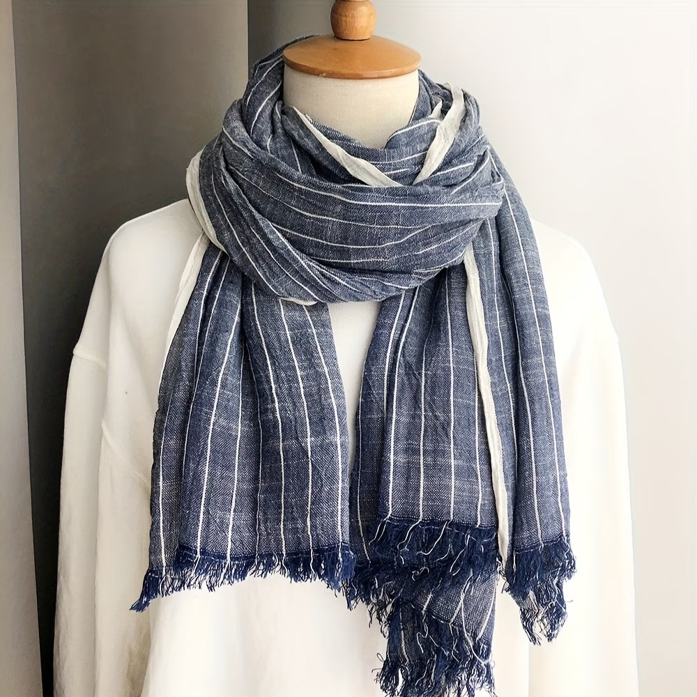 Vintage Style Tie-Dye Striped Scarf, Unisex