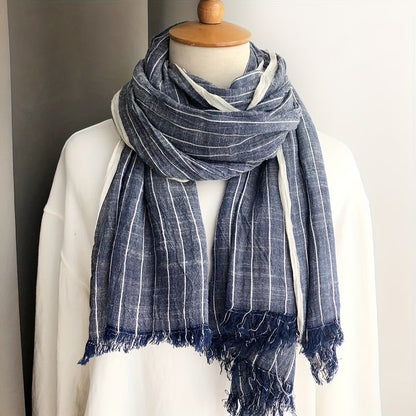 Vintage Style Tie-Dye Striped Scarf, Unisex