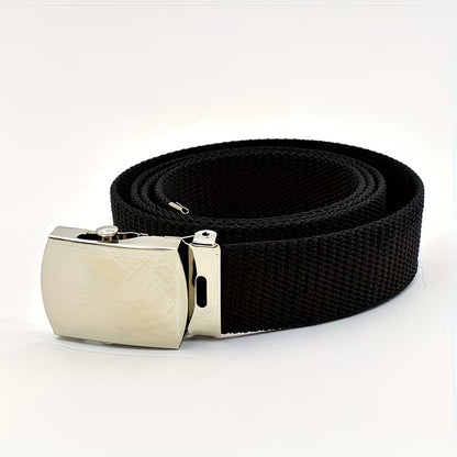 Solid Color New Trendy Unisex Casual Pants with Thickened Automatic Buckle Belt, Versatile Strap