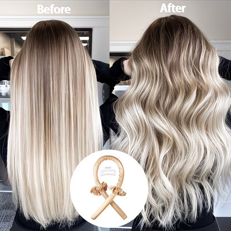 4-piece set of heat-free curling iron and headband