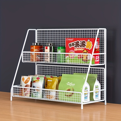 Multi-functional multi-layer metal storage rack, suitable for kitchens