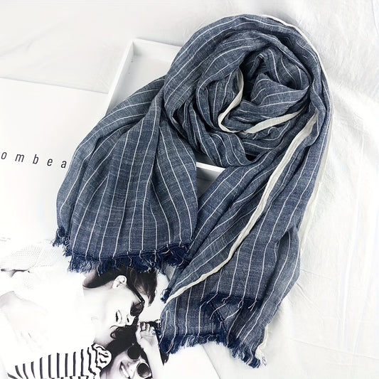 Vintage Style Tie-Dye Striped Scarf, Unisex