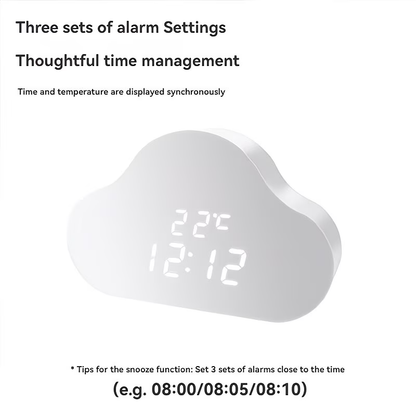 Alarm clock cloud clock bedside nap small alarm clock student calendar illuminated LED voice digital USB home clock