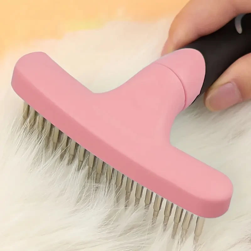 Stainless Steel Double-Row Pin Pet Grooming Comb