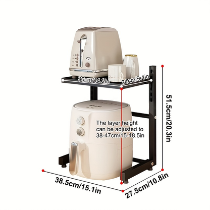 1 air fryer storage rack, metal countertop kitchen organizer