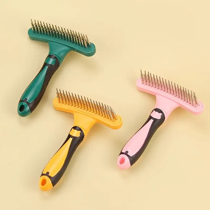 Stainless Steel Double-Row Pin Pet Grooming Comb