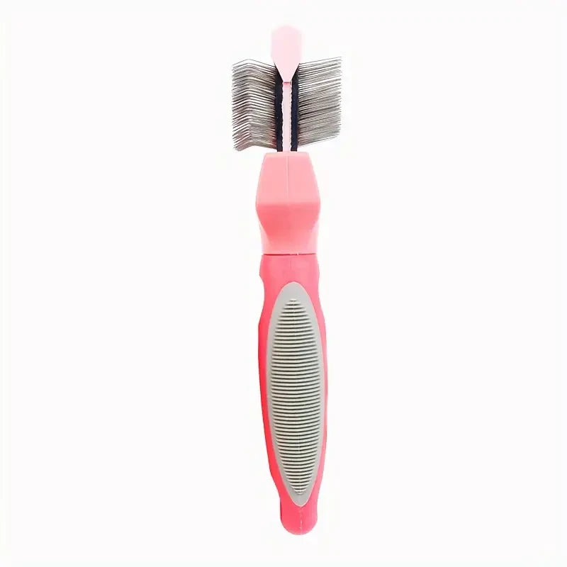 Double-Sided Stainless Steel Dog Brush For Grooming And Detangling, Pet Comb For Dogs
