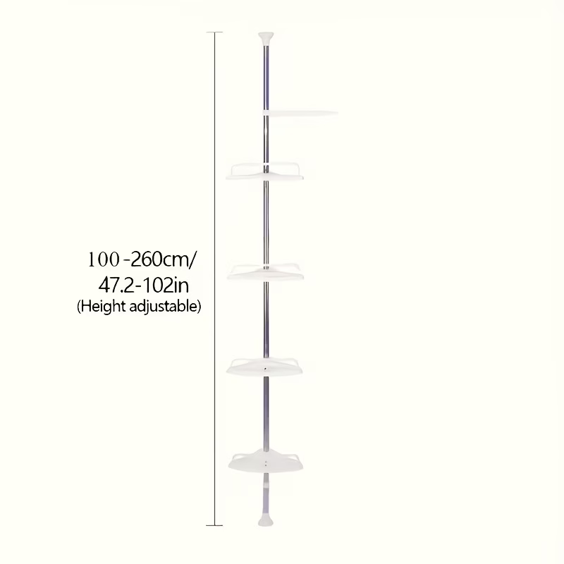 Corner bathroom shelf, suitable for different sizes, no drilling required for wall mounting.