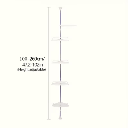 Corner bathroom shelf, suitable for different sizes, no drilling required for wall mounting.