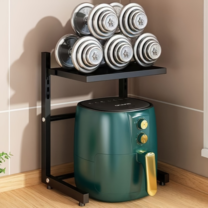 1 air fryer storage rack, metal countertop kitchen organizer