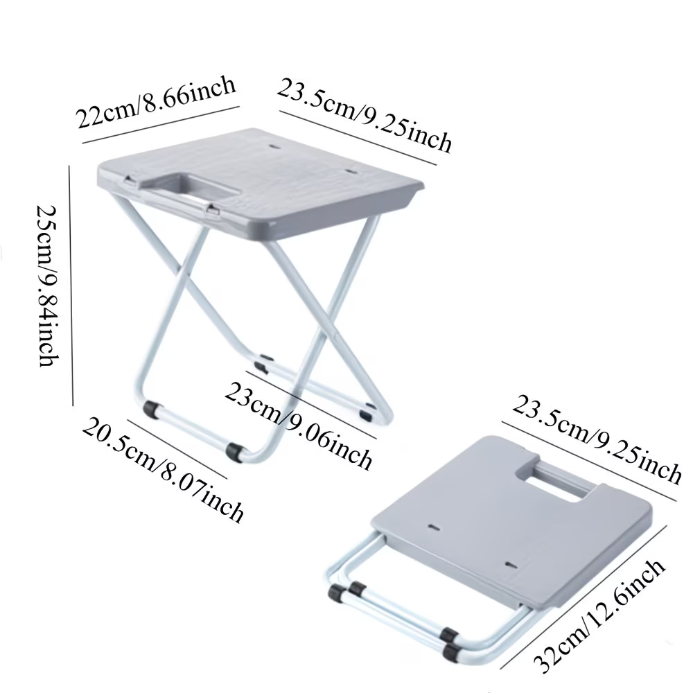 Outdoor camping folding chair, plastic picnic stool, foldable iron leg stool, barbecue stall stool