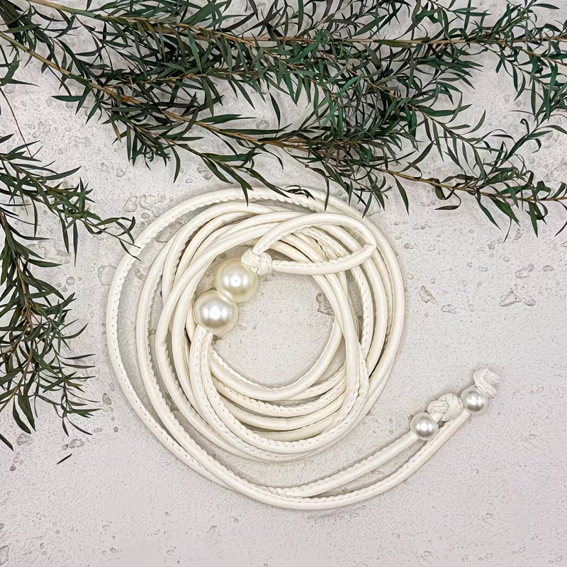 Stylish soft-cord slim belt with an adjustable long design