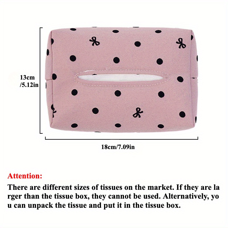 [Luxury] Elegant Polka Dot Bow Car Tissue Box