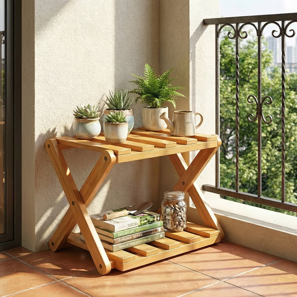 Tool-free flower stand; foldable shoe rack and storage shelf
