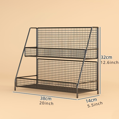 Multi-functional multi-layer metal storage rack, suitable for kitchens
