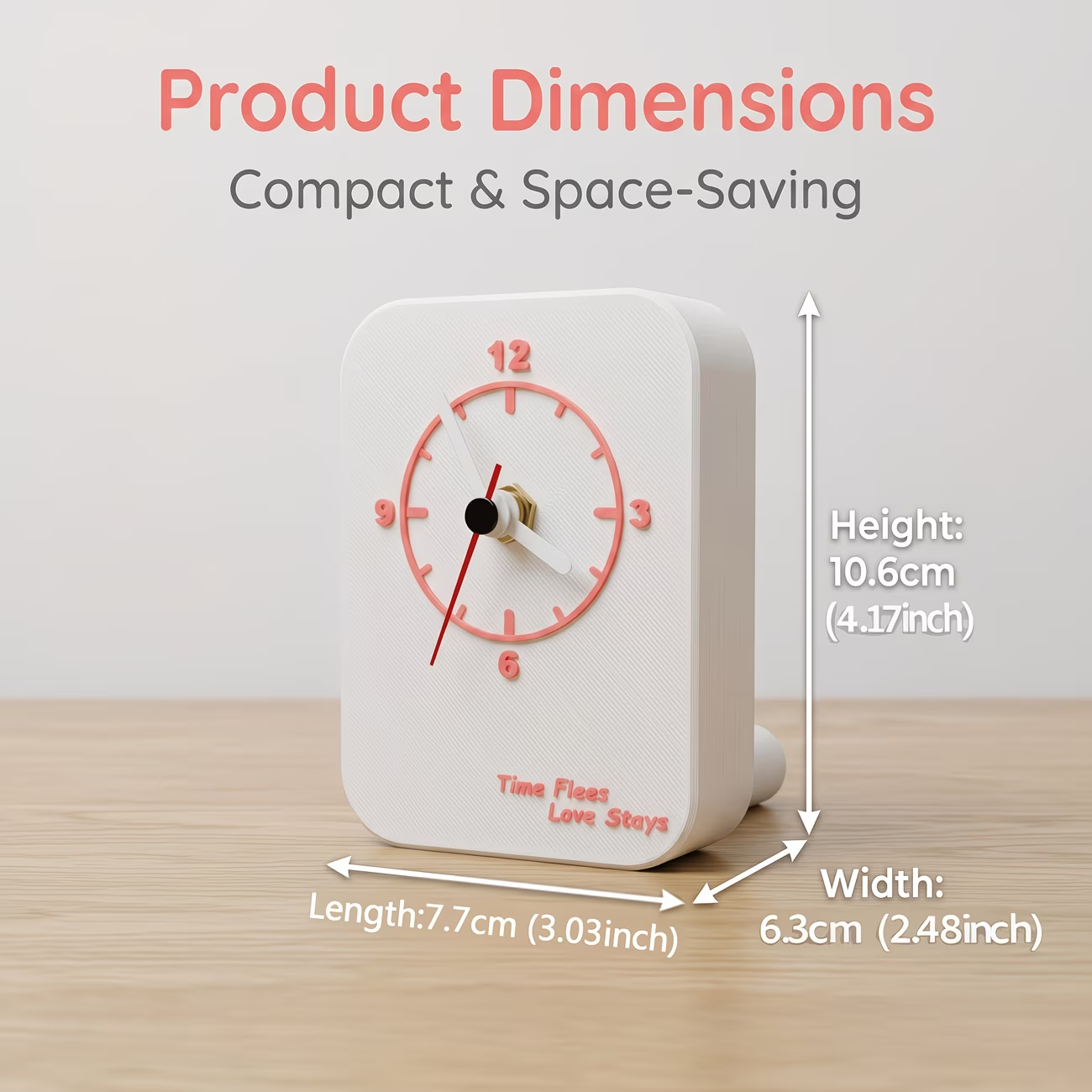 Cute, simple, and detachable vertical clock, compact and quiet wall clock, portable and space saving desktop clock