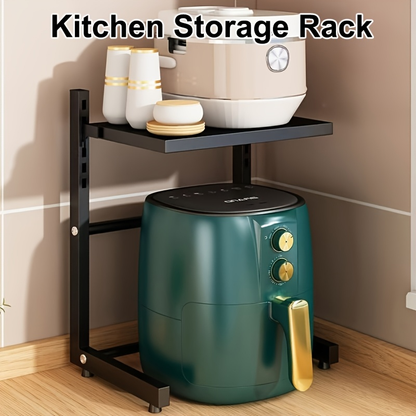 1 air fryer storage rack, metal countertop kitchen organizer
