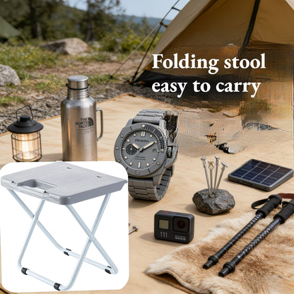 Outdoor camping folding chair, plastic picnic stool, foldable iron leg stool, barbecue stall stool