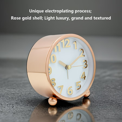 1 European style luxury metal alarm clock, creative 3D large digital clock face, timed alarm clock, metal electroplating process