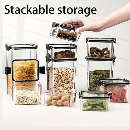 Household food storage containers, with lids, moisture-proof, stackable, airtight jars