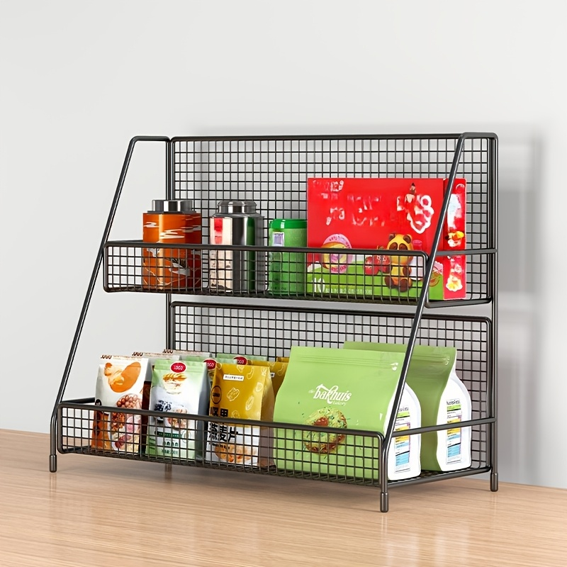 Multi-functional multi-layer metal storage rack, suitable for kitchens
