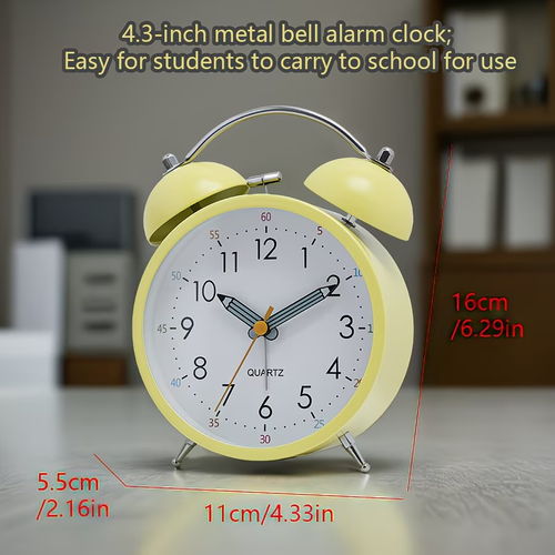 4.3-inch new color dual alarm clock, silent night light desktop clock