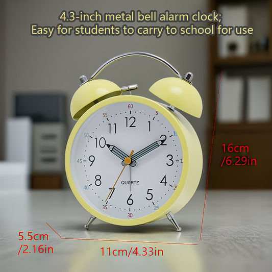 4.3-inch new color dual alarm clock, silent night light desktop clock