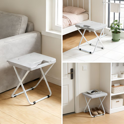 Outdoor camping folding chair, plastic picnic stool, foldable iron leg stool, barbecue stall stool