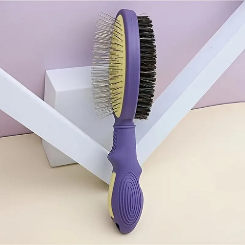 Double-sided pet grooming comb, suitable for grooming cat and dog fur.