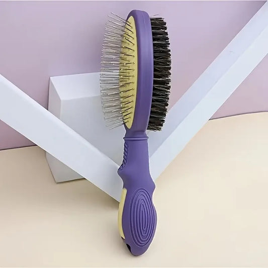 Double-sided pet grooming comb, suitable for grooming cat and dog fur.