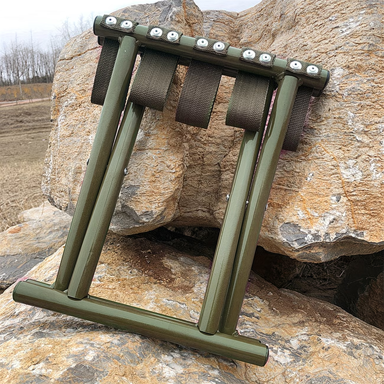 Small folding stool, outdoor metal camping heavy-duty chair, footstool