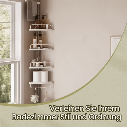 Corner bathroom shelf, suitable for different sizes, no drilling required for wall mounting.