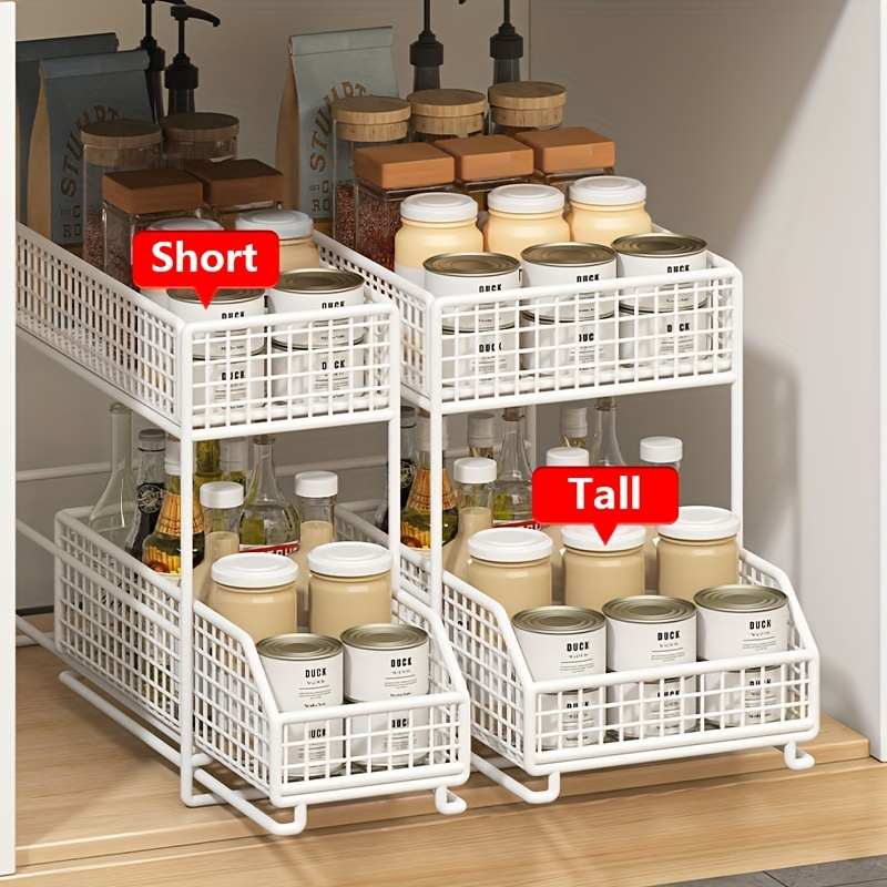 Large-capacity under-sink storage rack, multi-functional metal storage rack