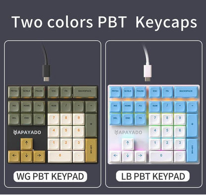 Mechanical numeric keyboard, 33 key mini hot swappable numeric keyboard, wired USB numeric keyboard