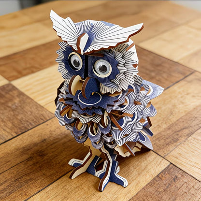 1 x 3D wooden puzzle; no batteries required; feathers not included; paper instruction manual included.