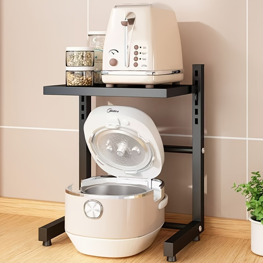 1 air fryer storage rack, metal countertop kitchen organizer