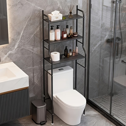 Three-tier toilet top storage shelf, bathroom metal shelf
