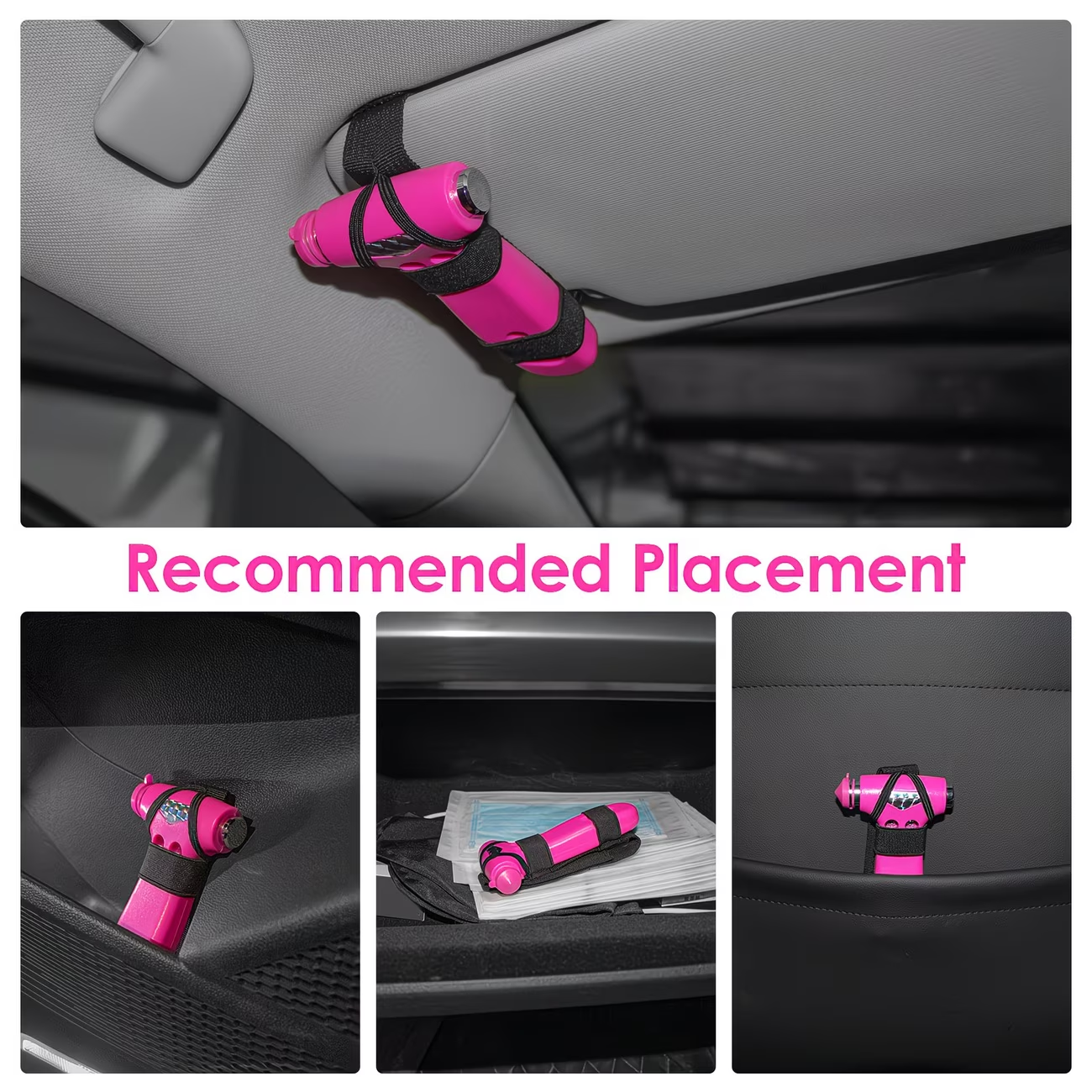 Black car safety hammer and window breaker